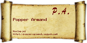 Popper Armand névjegykártya