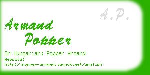 armand popper business card